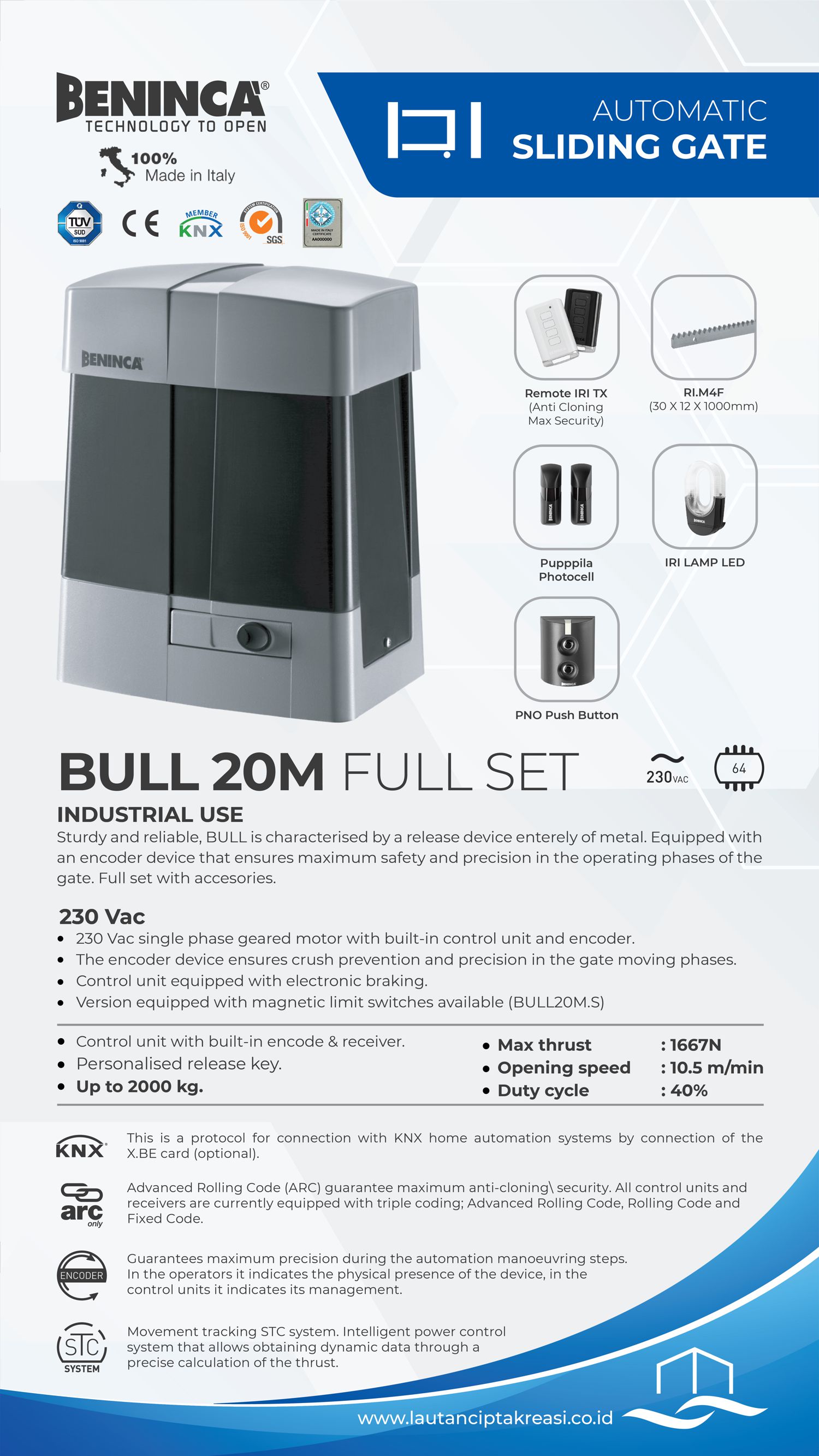 Beninca Bull 20 M ( 2 Ton Capacity )